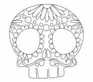 Skull Adorned With Flower Decorations - coloring page n° 1458