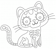 Dia De Los Muertos Cat - coloring page n° 1463