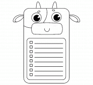 Cute Cow <br>Checklist Template - coloring page n° 1464
