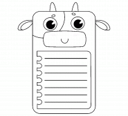 Cute Cow <br>Notes Template - coloring page n° 1465