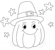 Funny Pumpkin with a Pilgrim Hat - coloring page n° 1471