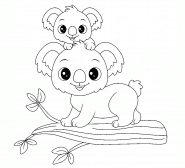 Adorable Mother Koala and Her Baby - coloring page n° 1475