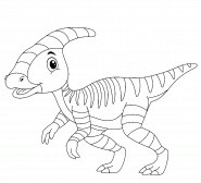 Cartoon Dinosaur (Parasaurolophus) - coloring page n° 1477
