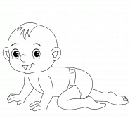 Happy Baby Walking On All Fours - coloring page n° 1478