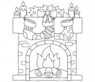 Christmas Fireplace - coloring page n° 1486