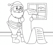 Santa Claus Checking His Long List - coloring page n° 1495