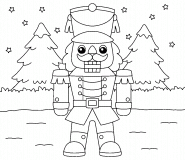 Nutcracker Soldier in the Snow - coloring page n° 1499