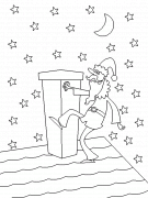 Santa Claus climbing chimney - coloring page n° 15