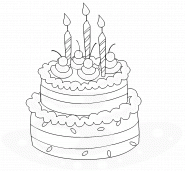 A birthday cake - coloring page n° 150