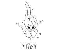 Cute Smiling Pitaya - coloring page n° 1511