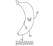 Cute Jumping Banana - coloring page n° 1512