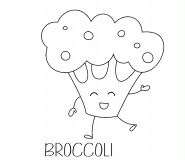 Cute Smiling Broccoli - coloring page n° 1516