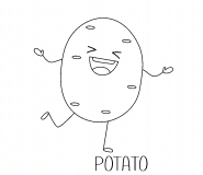 Cute Dancing Potato  - coloring page n° 1518
