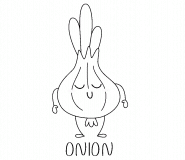 Cute and Funny Onion - coloring page n° 1520