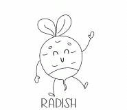 Cute Dancing Radish - coloring page n° 1521