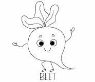 Cute and Funny Beet - coloring page n° 1522