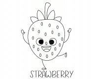 Cute Dancing Strawberry - coloring page n° 1523