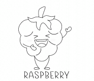 Cute Smiling Raspberry - coloring page n° 1525
