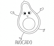 Cute Jumping Avocado - coloring page n° 1526