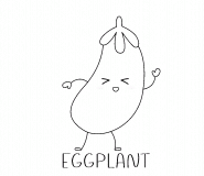 Cute Dancing Eggplant - coloring page n° 1527