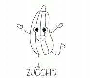 Cute Dancing Zucchini - coloring page n° 1528