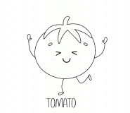 Cute Dancing Tomato - coloring page n° 1530