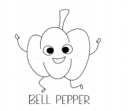 Cute Dancing Bell Pepper - coloring page n° 1532