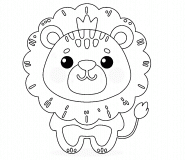 Cute and Funny Lion - coloring page n° 1533