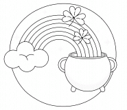 St. Patrick's Day Cauldron with a Rainbow - coloring page n° 1541
