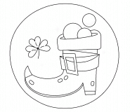 Leprechaun Shoe with Gold Coins - coloring page n° 1542