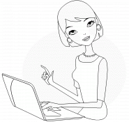 Business woman in office - coloring page n° 155