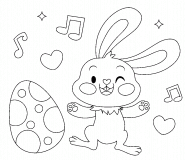 Happy Bunny with an Easter Egg - coloring page n° 1550