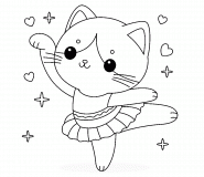 Cute Ballerina kitten - coloring page n° 1561