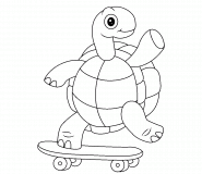 Funny Turtle Riding Skateboard - coloring page n° 1562