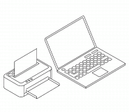 A Laptop and a Printer - coloring page n° 1564