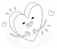 Happy Heart Giving a Hug - coloring page n° 1566