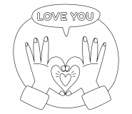 Love Hand Sign - coloring page n° 1567