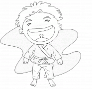 Boy playing kung-fu karate - coloring page n° 157