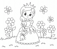 Cute Princess with Long Braided Hair - coloring page n° 1573