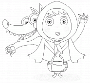 Little Red riding Hood and the Wolf - coloring page n° 161