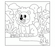 "Snickers" the Playful and Gentle Lion - Color By Number (Online Game)