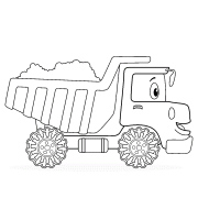 Funny Dump Truck - Online Coloring