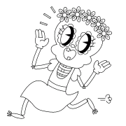 Dancing and Dashing Catrina - Online Coloring