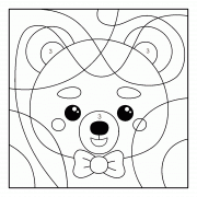 Huggy, the Cute Bear with a Bow Tie - Color By Number (Online Game)