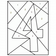 Build the Number 4 One Color at a Time - Color By Number (Online Game)