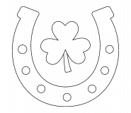 St. Patrick’s Day Clover and Horseshoe - Online Coloring
