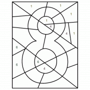 Learn Number 8 Through Coloring Fun - Color By Number (Online Game)