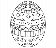 Easter Egg with Fun Doodle Patterns - Online Coloring