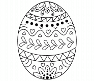 Easter Egg with Cute Doodle Hearts - Online Coloring