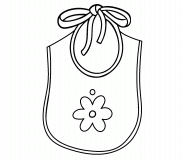 Baby Bib with Bow and Flower - Online Coloring